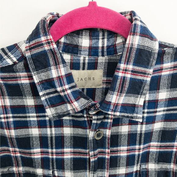 JACHS Long Sleeve Button-Up Shirt Flannel, dual chest pockets, casual workwear - Picture 2 of 13